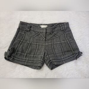 To the Max Charcoal Plaid Women's Bermudas Blened Wool Size 8
